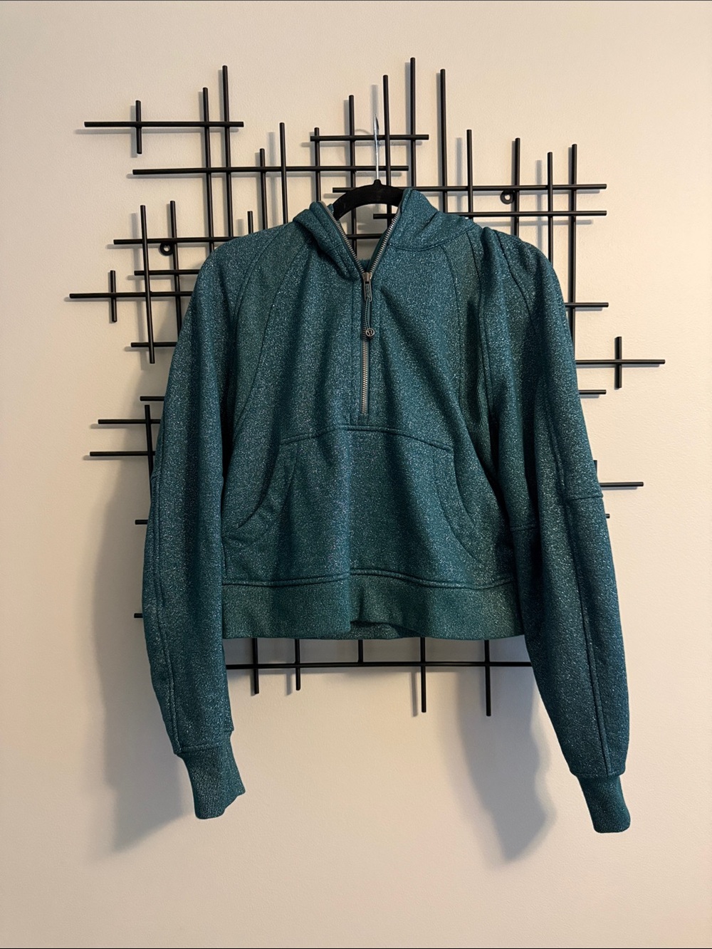 Lululemon Scuba Sparkle Teal Half-Zip Hoodie
